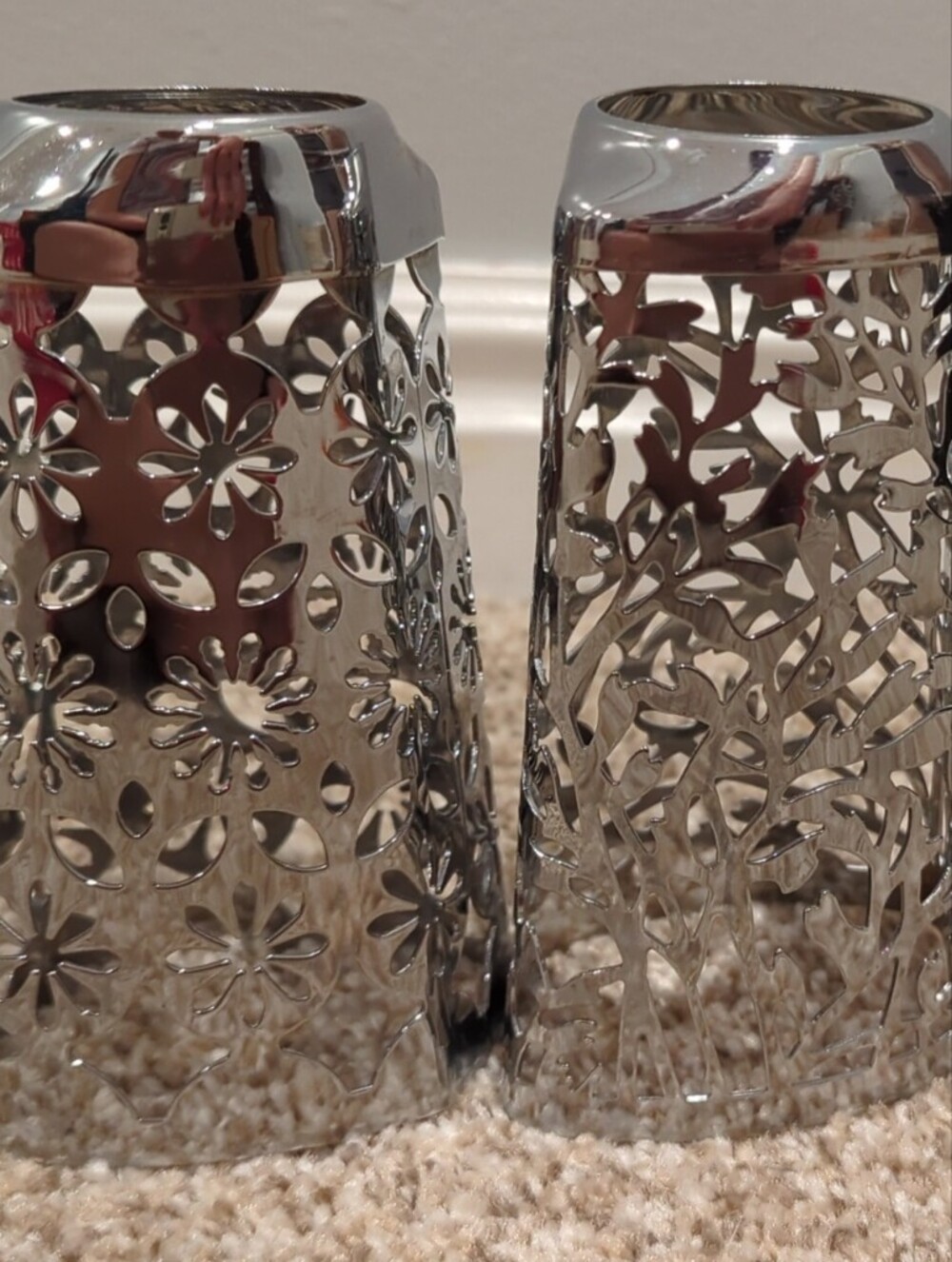 Silver Floral Cutout Metal Soap Holders - Home Accents